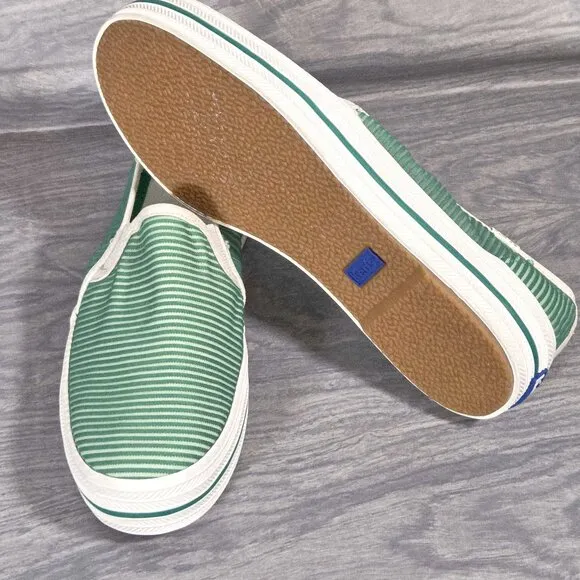 Keds x Kate Spade Women's Triple Decker Green Striped Mesh Platform Shoes Size 7