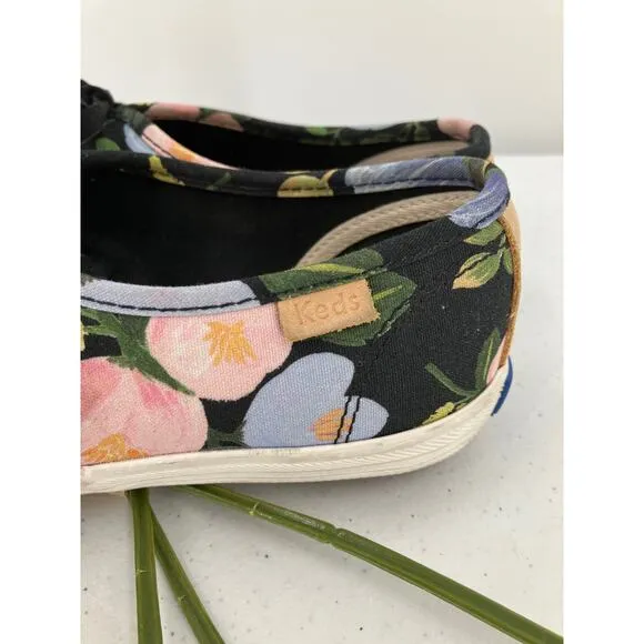 Keds X Rifle Paper Co Black Blue Pink Wildflower Champion Floral Sneakers Shoes