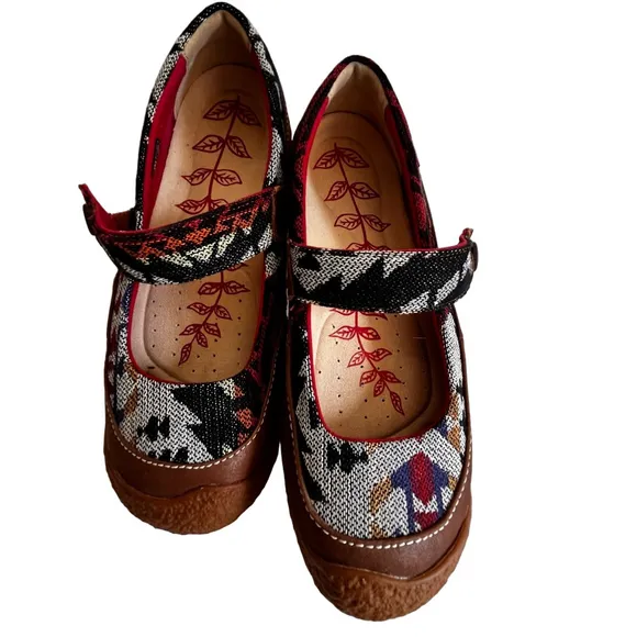 Keen 1013708 Harvest Southwestern Aztec Mary Jane Shoes Slip On Women’s Size 7.5