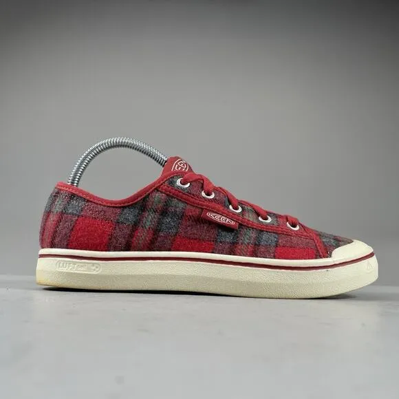 Keen Elsa V Women’s Size 8.5 Red Plaid Tartan Wool Lace Up Casual Sneakers Shoes