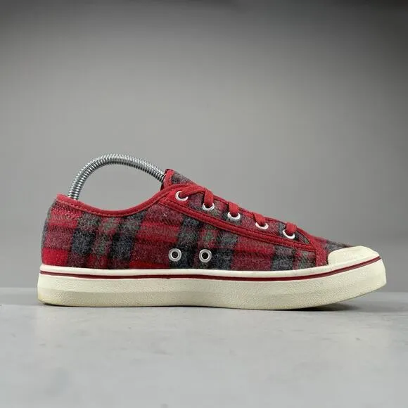 Keen Elsa V Women’s Size 8.5 Red Plaid Tartan Wool Lace Up Casual Sneakers Shoes