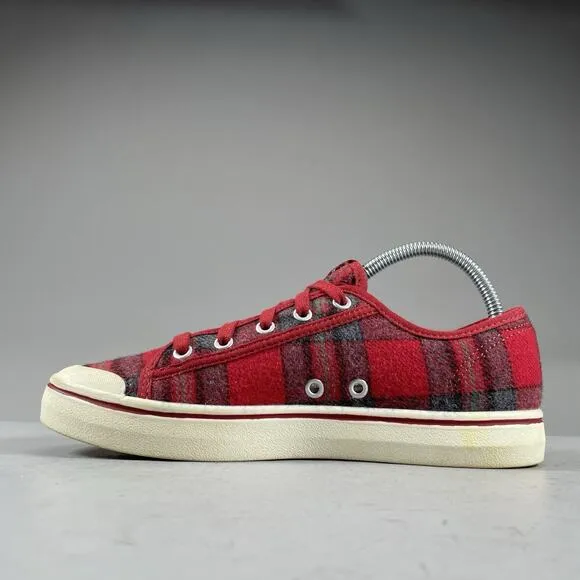 Keen Elsa V Women’s Size 8.5 Red Plaid Tartan Wool Lace Up Casual Sneakers Shoes