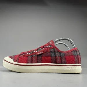 Keen Elsa V Women’s Size 8.5 Red Plaid Tartan Wool Lace Up Casual Sneakers Shoes