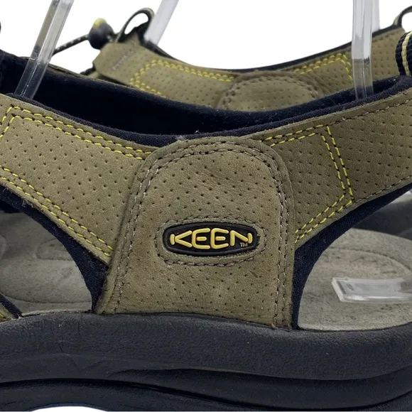 Keen Mens Shoes Leather Sandals Sz 11.5 Green Fisherman Casual Waterproof Hiking