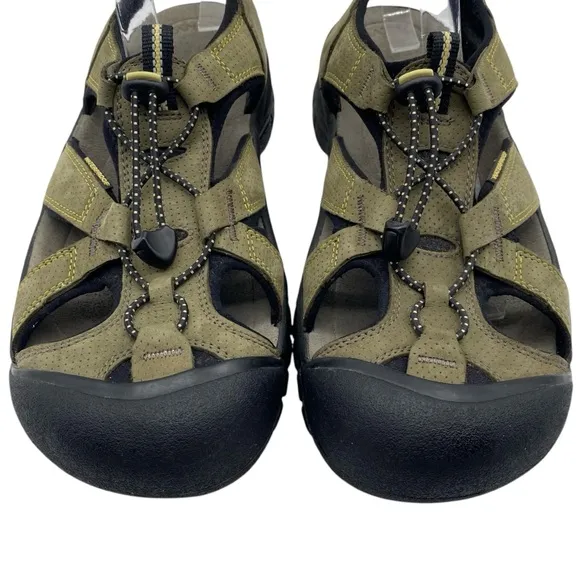 Keen Mens Shoes Leather Sandals Sz 11.5 Green Fisherman Casual Waterproof Hiking