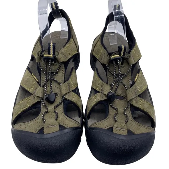 Keen Mens Shoes Leather Sandals Sz 11.5 Green Fisherman Casual Waterproof Hiking