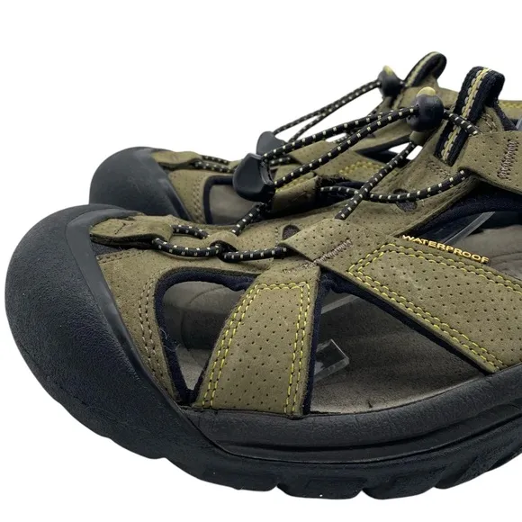 Keen Mens Shoes Leather Sandals Sz 11.5 Green Fisherman Casual Waterproof Hiking