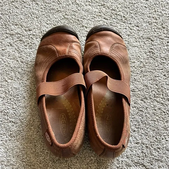 Keen Sienna Mary Jane Women’s Size 8 Shoes Slip Ons Flats Brown Leather
