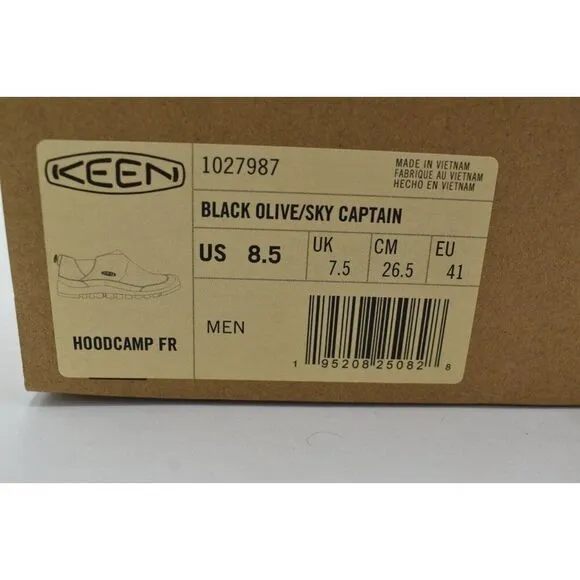 Keen Mens Size 8.5 Hoodcamp FR Slip On Black Olive Sky Captain Shoes