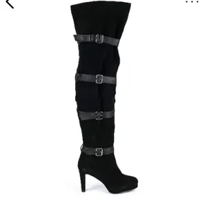 KELSI By Kelsi Dagger Lottie Thigh High Suede  Buckle Zip Boots 8M