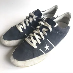 KENNEL UND SCHMENGER BLUE LEATHER SUEDE SNEAKERS