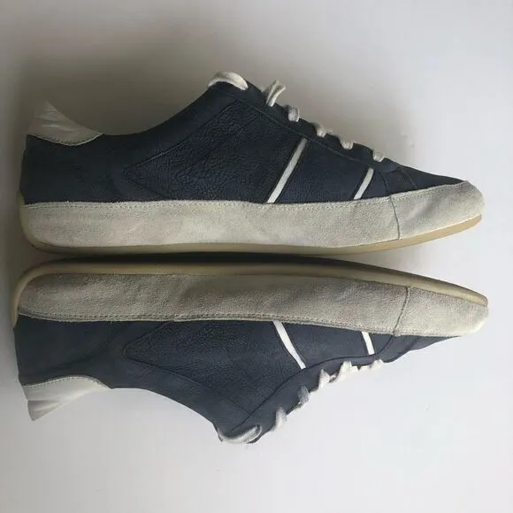 KENNEL UND SCHMENGER BLUE LEATHER SUEDE SNEAKERS