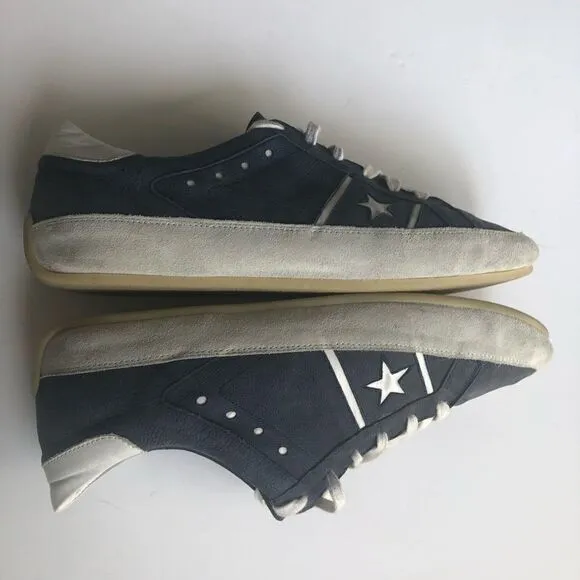 KENNEL UND SCHMENGER BLUE LEATHER SUEDE SNEAKERS