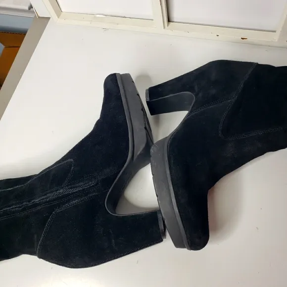 Kenneth Cole Neverland Suede Leather Wedge Pirate Mob Wife Boss Platform Boots 9