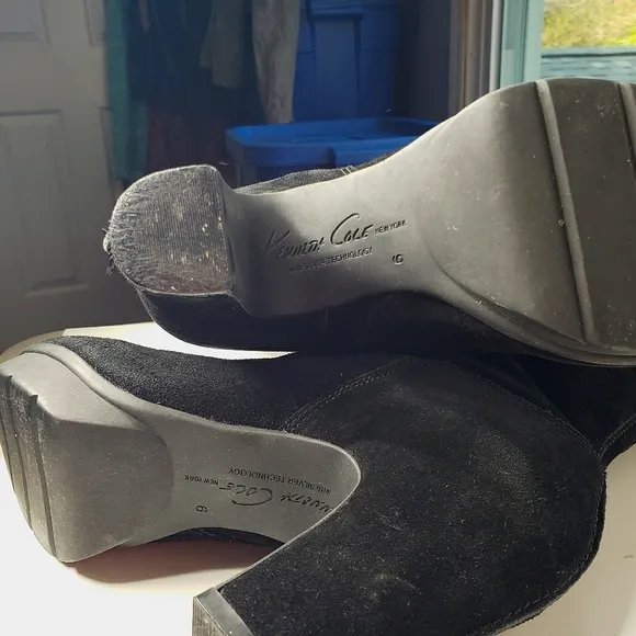 Kenneth Cole Neverland Suede Leather Wedge Pirate Mob Wife Boss Platform Boots 9