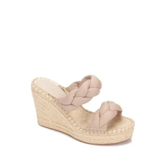 KENNETH COLE NEW YORK Womens Beige 1-1/2&quot; Platform Olivia Sandals Shoes 9.5 M