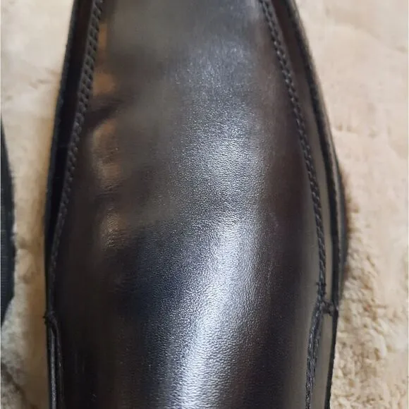 Kenneth Cole Black Leather Slip- Ons