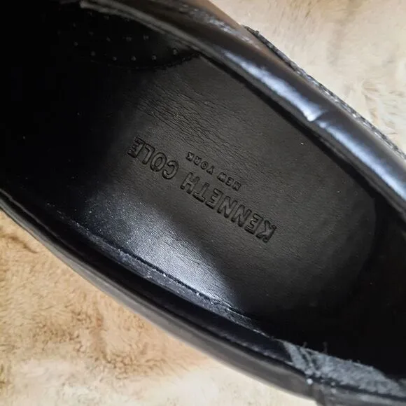 Kenneth Cole Black Leather Slip- Ons