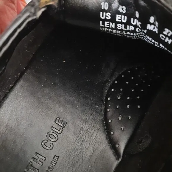 Kenneth Cole Black Leather Slip- Ons