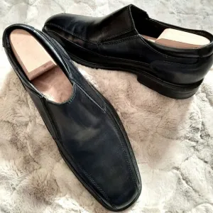 Kenneth Cole Black Leather Slip- Ons