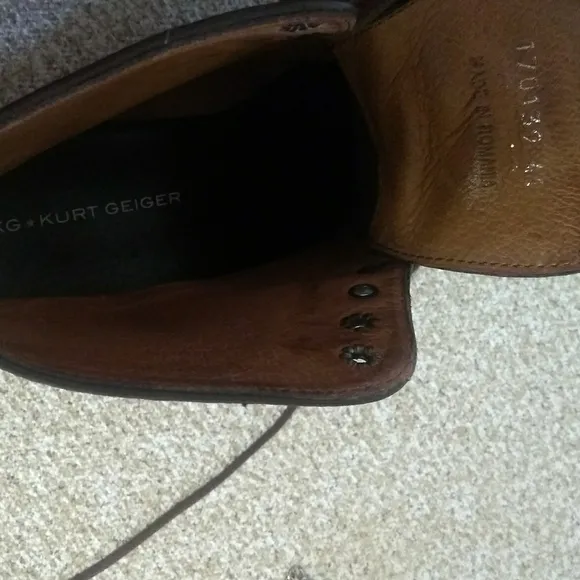 KG Kurt Geiger Brown Leather Wingtip Boots