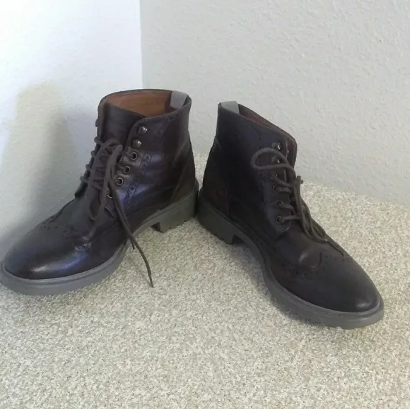 KG Kurt Geiger Brown Leather Wingtip Boots