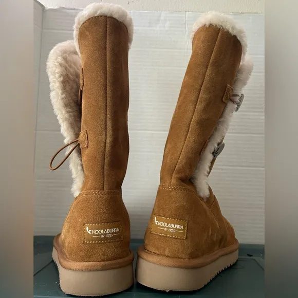 Koolaburra by UGG Brown Suede Boots with Fur Lining Women’s Size 8 EUC Like New