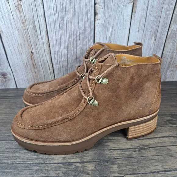 Kork-Ease Wales Suede Leather Moc Toe Boot Women's Sz 8.5 M Brown (NWOB)