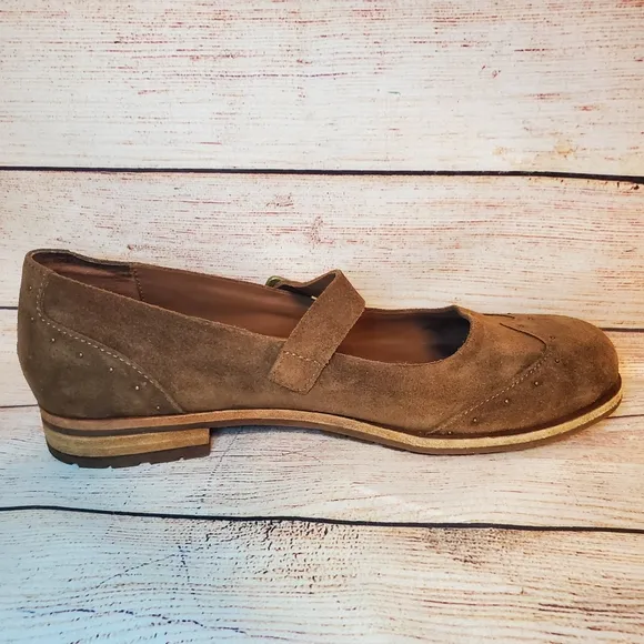 Kork Ease Womens 9M Brown Suede Leather Brystal Mary Jane Wing Tip Shoes