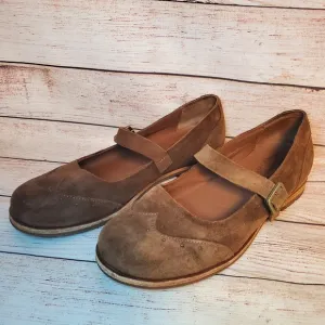 Kork Ease Womens 9M Brown Suede Leather Brystal Mary Jane Wing Tip Shoes
