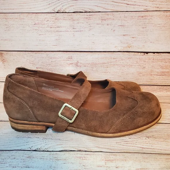 Kork Ease Womens 9M Brown Suede Leather Brystal Mary Jane Wing Tip Shoes