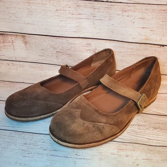 Kork Ease Womens 9M Brown Suede Leather Brystal Mary Jane Wing Tip Shoes