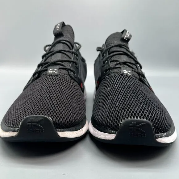 KURU Atom Men's 10 Black Mesh Athletic Shoes Lace Up Low Top Running Sneakers