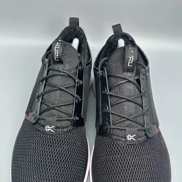 KURU Atom Men's 10 Black Mesh Athletic Shoes Lace Up Low Top Running Sneakers