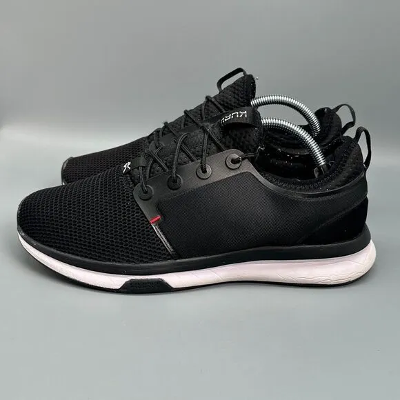 KURU Atom Men's 10 Black Mesh Athletic Shoes Lace Up Low Top Running Sneakers