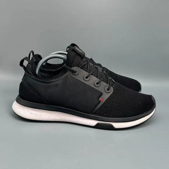 Kuru Atom Men's 10 Black Mesh Athletic Shoes Lace-Up Low-Top Running Sneakers