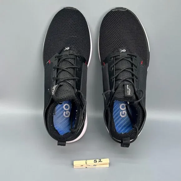 Kuru Atom Men's 10 Black Mesh Athletic Shoes Lace-Up Low-Top Running Sneakers