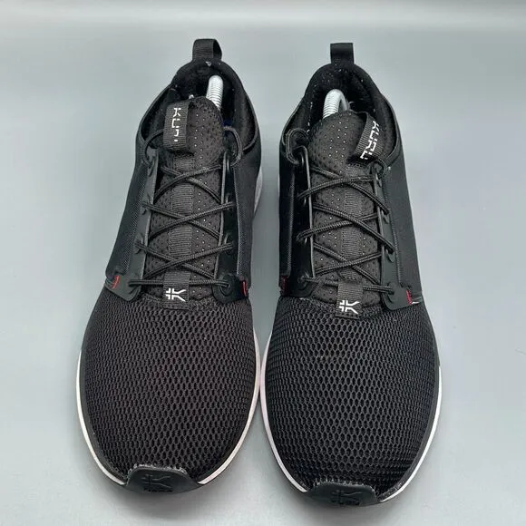 Kuru Atom Men's 10 Black Mesh Athletic Shoes Lace-Up Low-Top Running Sneakers