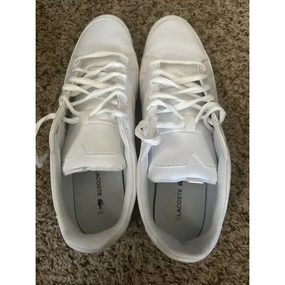 Lacoste Men's Chaymon Synthetic Leather Shoes 7-41CMA003821G - White/Green SZ 10