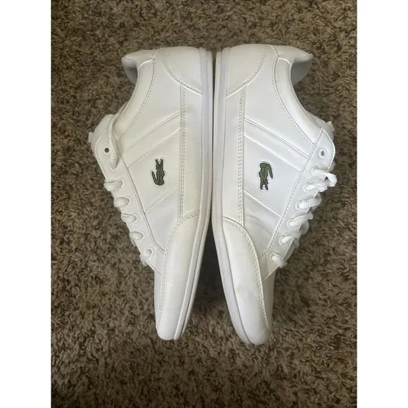 Lacoste Men's Chaymon Synthetic Leather Shoes 7-41CMA003821G - White/Green SZ 10