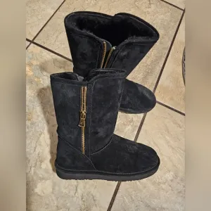 LAM Juniper Black Suede Zip Up Boots Women's Size 7