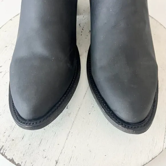Lane Plain Jane Mule Womens 10 Black Cowboy Boots Short Western Cowgirl Slip Ons