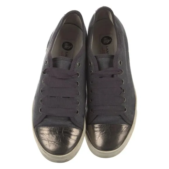 LANVIN Canvas Grosgrain Trim Sneakers Size: IT 36 US 6