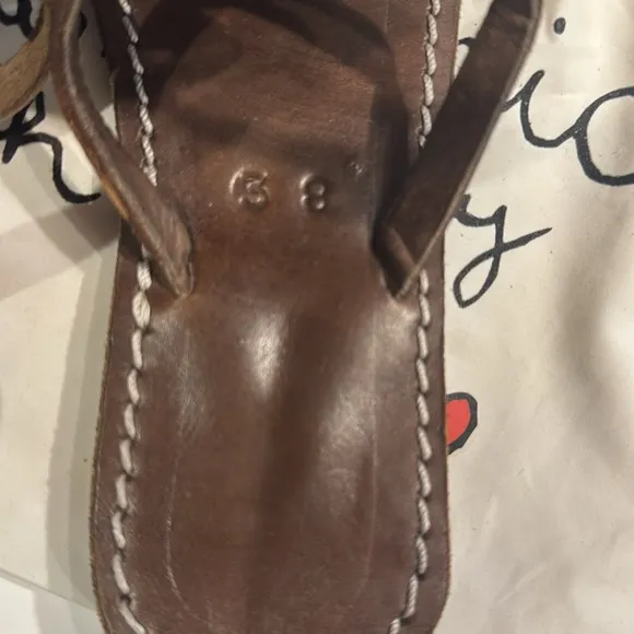 Larettamia Hand Beaded Leather Sandals 38