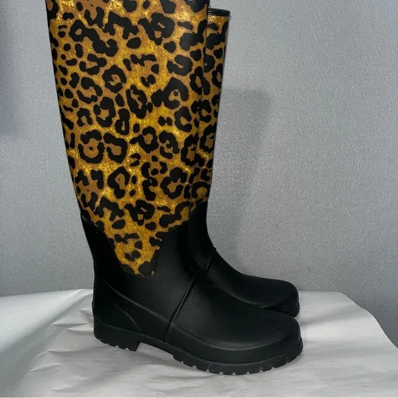 Lauren Ralph Lauren Bethania Leopard Cheetah print Tall Rubber Rain Boots