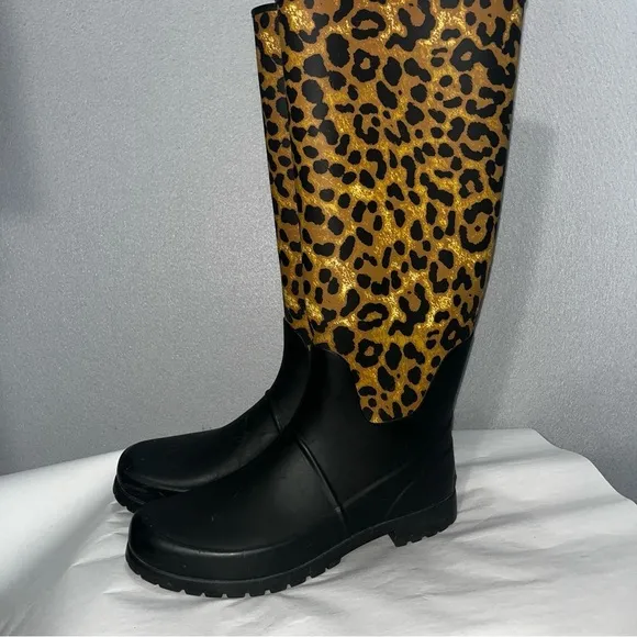 Lauren Ralph Lauren Bethania Leopard Cheetah print Tall Rubber Rain Boots
