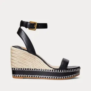Lauren Ralph Lauren Hilarie Burnished Leather Espadrille Women's Shoes