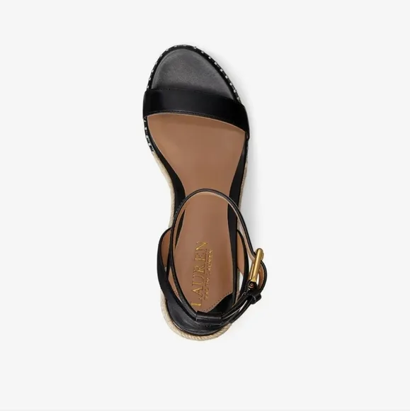 Lauren Ralph Lauren Hilarie Burnished Leather Espadrille Women's Shoes