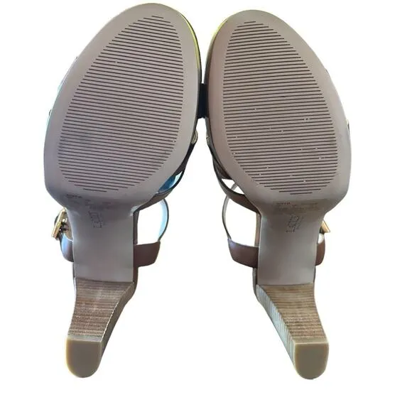 Lauren Ralph Lauren Soffia Leather Platform Sandals Polo Tan NEW Size 11