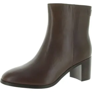 Lauren Ralph Lauren Womens Cassie Brown Leather Ankle Booties Shoes New
